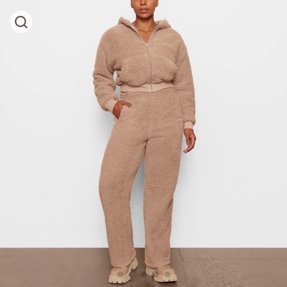 SKIMS Teddy Sherpa Wide Leg Lounge Track Pant- Size Small